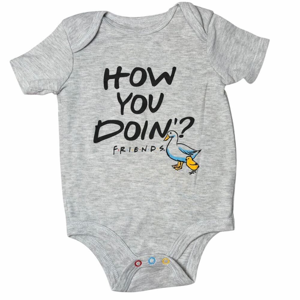 NWOT Friends Bodysuit Bundle Girls TV Show Gray Black White 12 Months - Picture 6 of 8